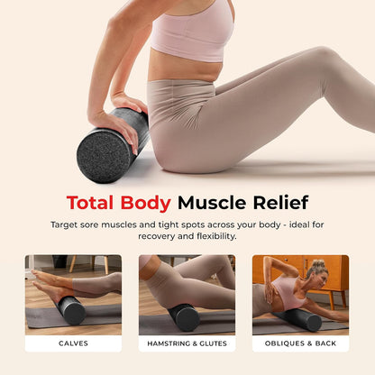36" Pink High-Density Yoga Foam Roller | Muscle Relief, Physical Therapy, Post-Workout Recovery, Improved Flexibility, Home, Gym, Rehab Use, Full-Body Use
