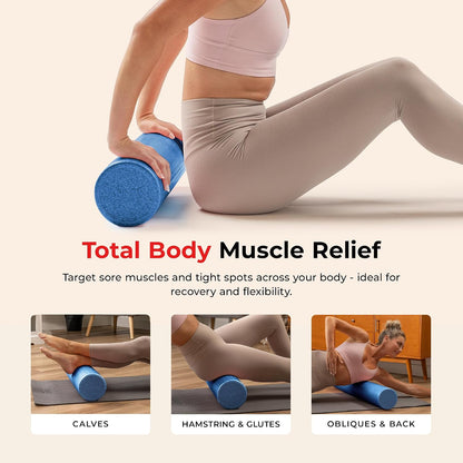 36" Pink High-Density Yoga Foam Roller | Muscle Relief, Physical Therapy, Post-Workout Recovery, Improved Flexibility, Home, Gym, Rehab Use, Full-Body Use