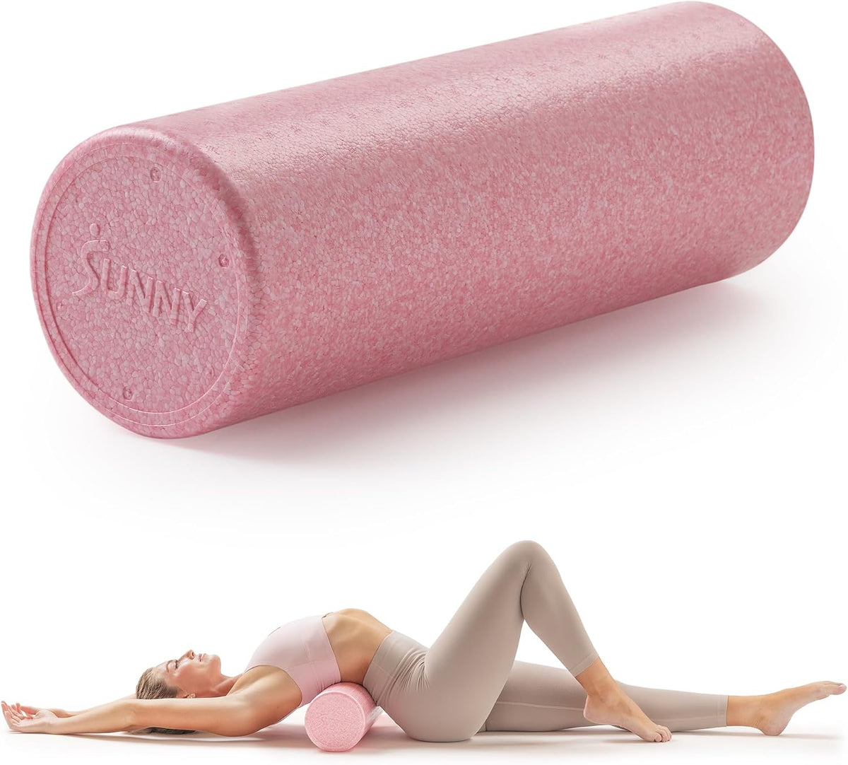 36" Pink High-Density Yoga Foam Roller | Muscle Relief, Physical Therapy, Post-Workout Recovery, Improved Flexibility, Home, Gym, Rehab Use, Full-Body Use