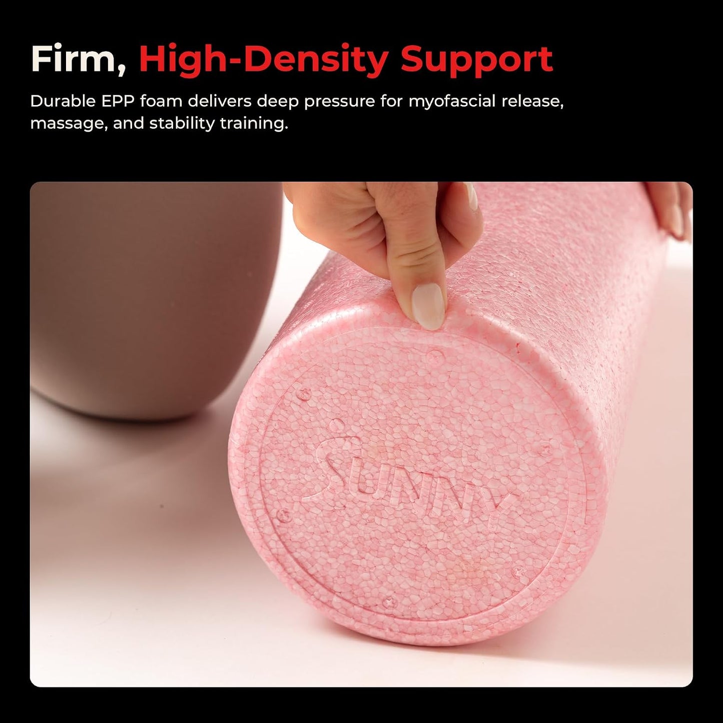 36" Pink High-Density Yoga Foam Roller | Muscle Relief, Physical Therapy, Post-Workout Recovery, Improved Flexibility, Home, Gym, Rehab Use, Full-Body Use