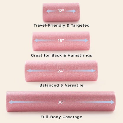 36" Pink High-Density Yoga Foam Roller | Muscle Relief, Physical Therapy, Post-Workout Recovery, Improved Flexibility, Home, Gym, Rehab Use, Full-Body Use
