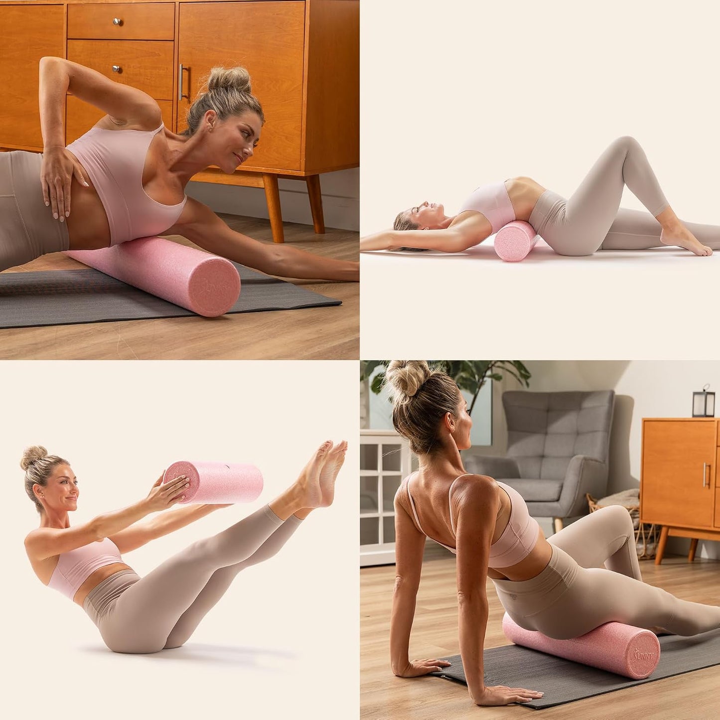 36" Pink High-Density Yoga Foam Roller | Muscle Relief, Physical Therapy, Post-Workout Recovery, Improved Flexibility, Home, Gym, Rehab Use, Full-Body Use