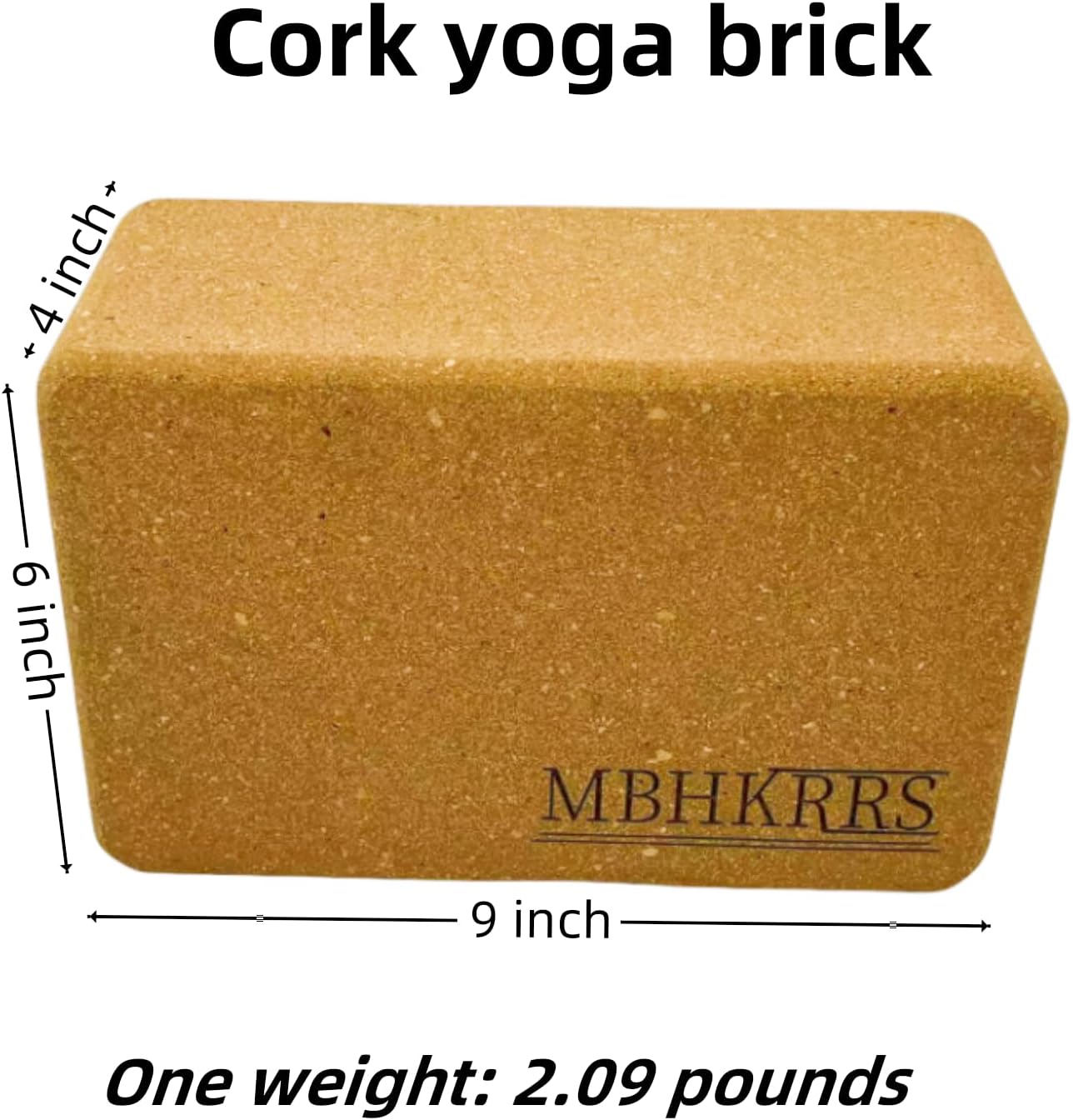 Yoga Block - Fine-Grain Cork Block, Yoga Equipment, Home Gym Accessory, Pilates Tool, Lightweight for Travel, Extra Firm Workout Accessory with Comfortable Edges