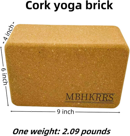 Yoga Block - Fine-Grain Cork Block, Yoga Equipment, Home Gym Accessory, Pilates Tool, Lightweight for Travel, Extra Firm Workout Accessory with Comfortable Edges