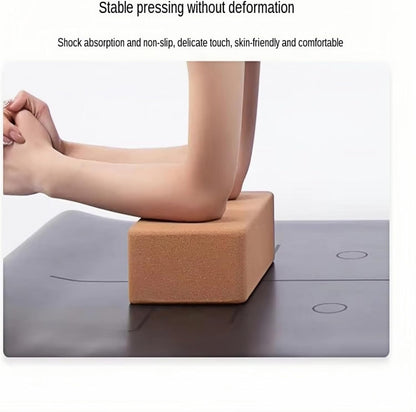 Yoga Block - Fine-Grain Cork Block, Yoga Equipment, Home Gym Accessory, Pilates Tool, Lightweight for Travel, Extra Firm Workout Accessory with Comfortable Edges