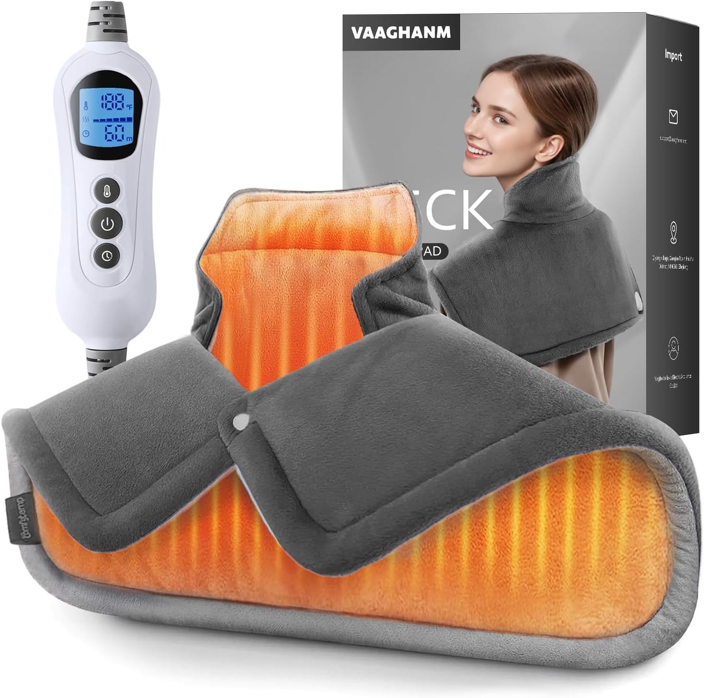 Heating Pad for Neck & Shoulders & Back: Electric Instant Heat 2026 Upgrade