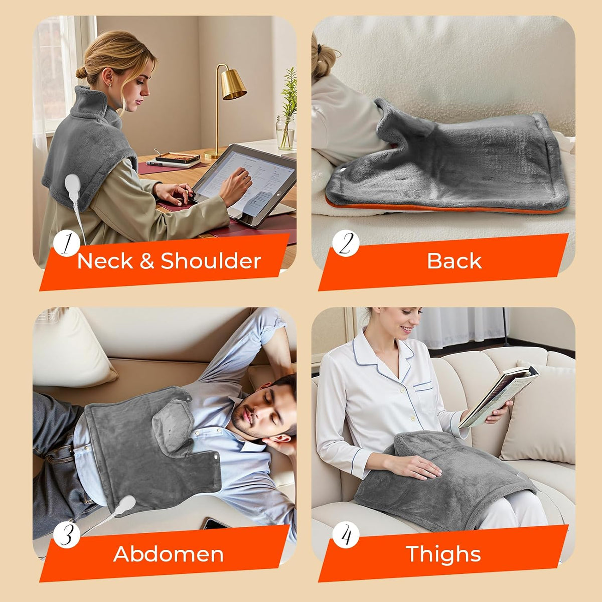 Heating Pad for Neck & Shoulders & Back: Electric Instant Heat 2026 Upgrade