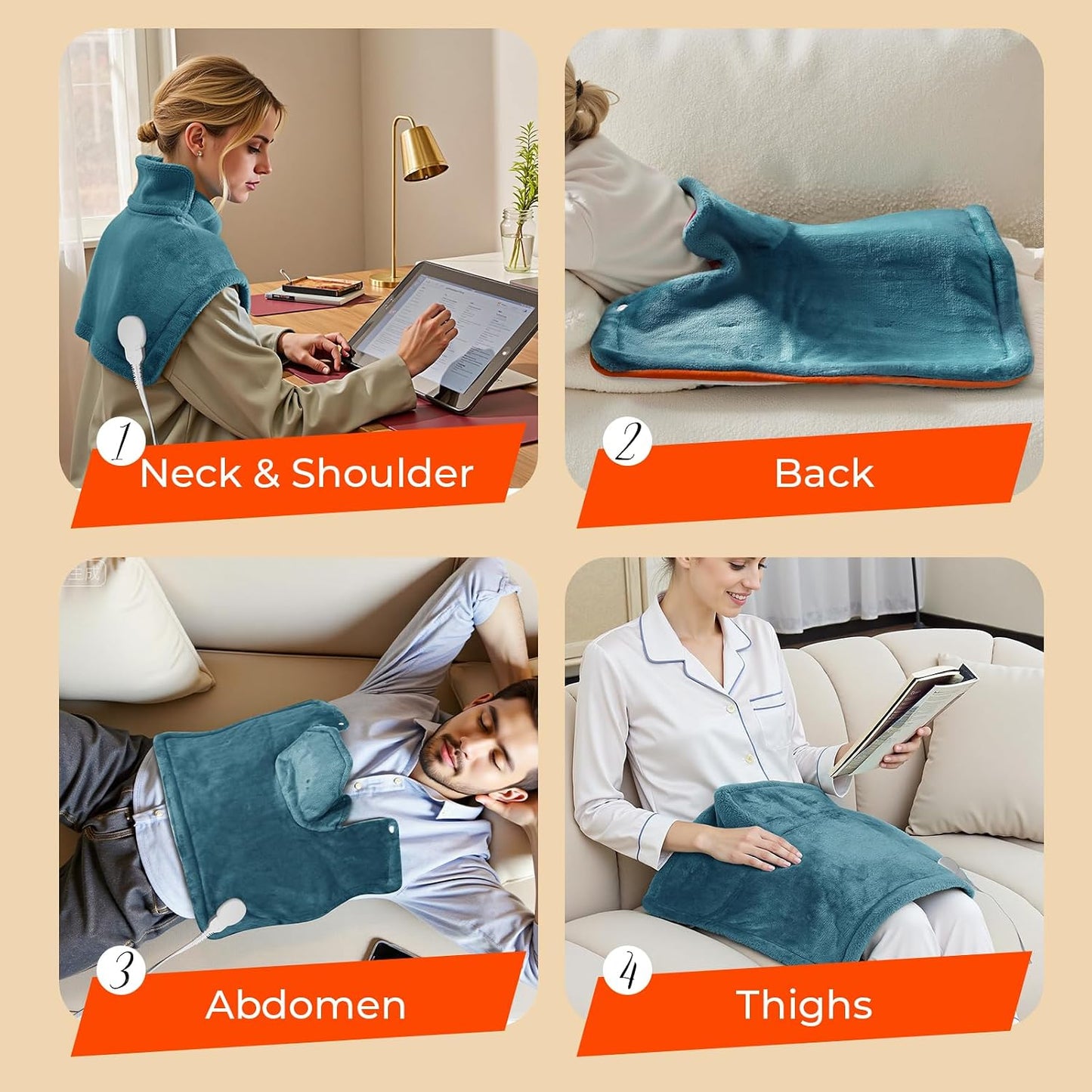 Heating Pad for Neck & Shoulders & Back: Electric Instant Heat 2026 Upgrade