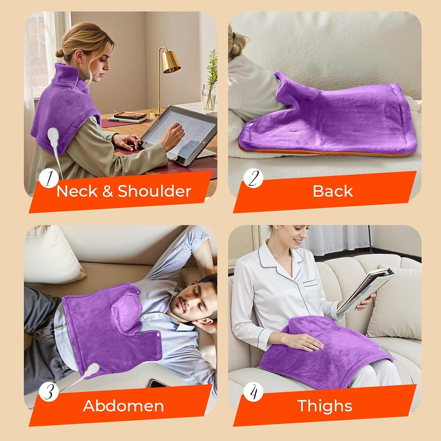 Heating Pad for Neck & Shoulders & Back: Electric Instant Heat 2026 Upgrade