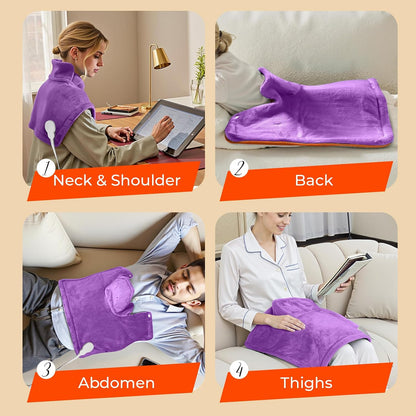Heating Pad for Neck & Shoulders & Back: Electric Instant Heat 2026 Upgrade