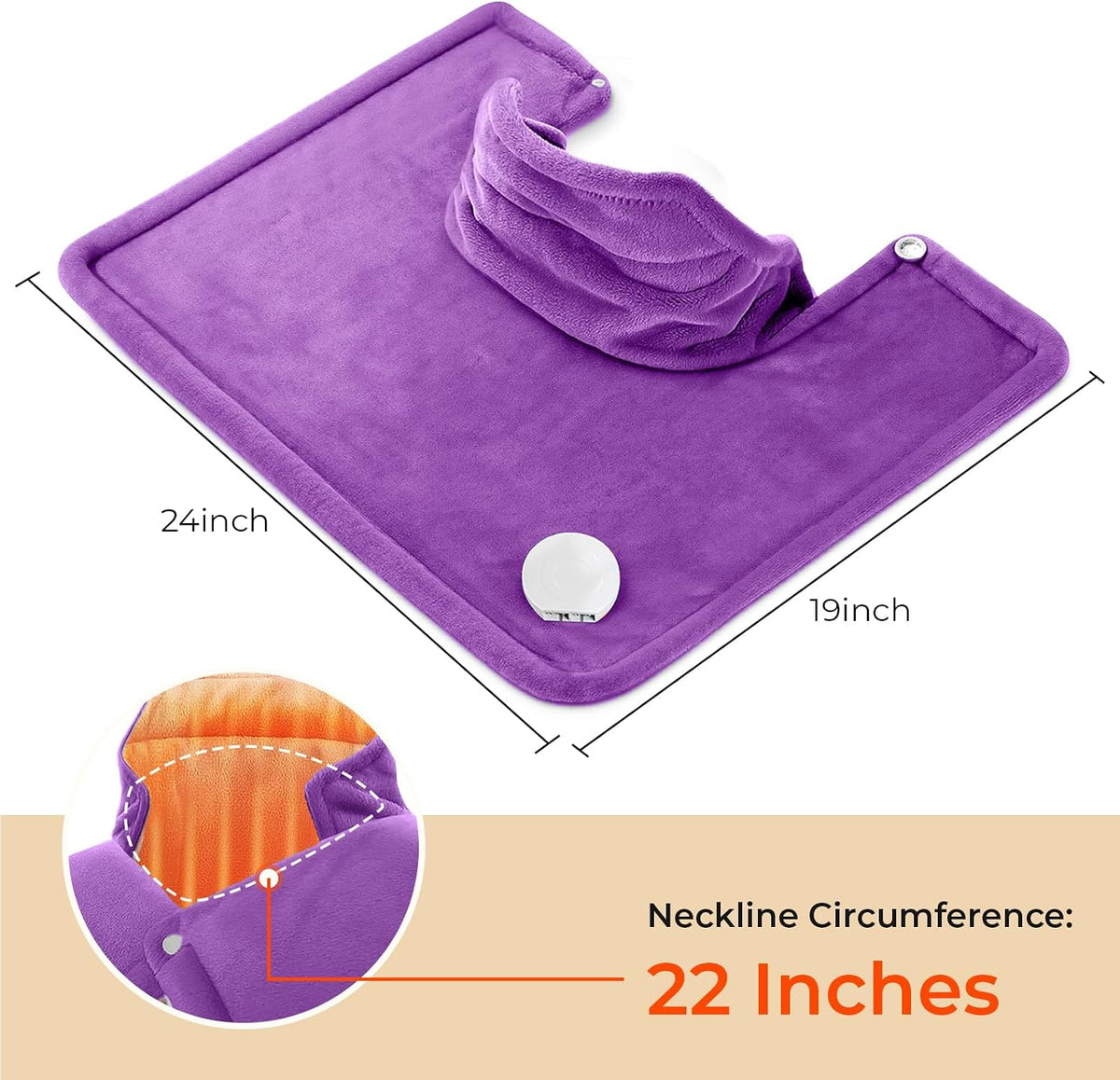 Heating Pad for Neck & Shoulders & Back: Electric Instant Heat 2026 Upgrade