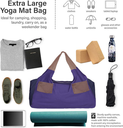 Yoga Bags and Carriers Fits All Your Stuff, Extra Large Yoga Mat Bag Full Zip Yoga Mat Bag with 3 Zipper pockets