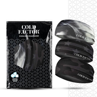 COLD FACTOR Cooling Headband for Women and Men – UPF 50+ Advanced Evaporative Comfort, Instant Cooling Sweatband for Outdoor Sports, Fitness, Yoga, Hiking, Running, and Workout