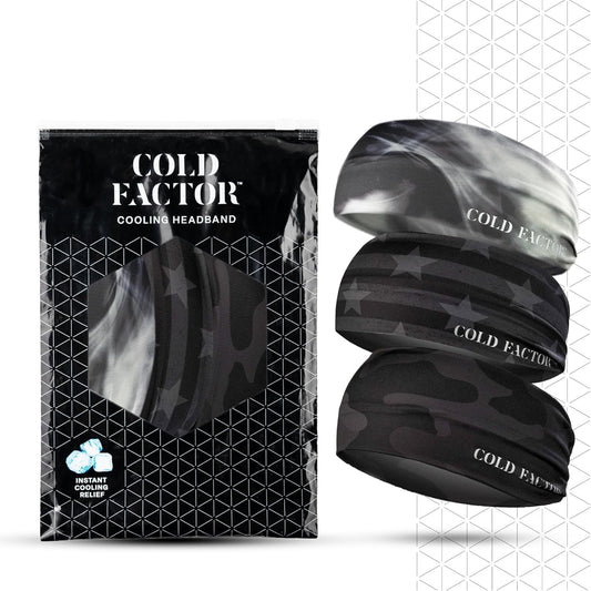 COLD FACTOR Cooling Headband for Women and Men – UPF 50+ Advanced Evaporative Comfort, Instant Cooling Sweatband for Outdoor Sports, Fitness, Yoga, Hiking, Running, and Workout