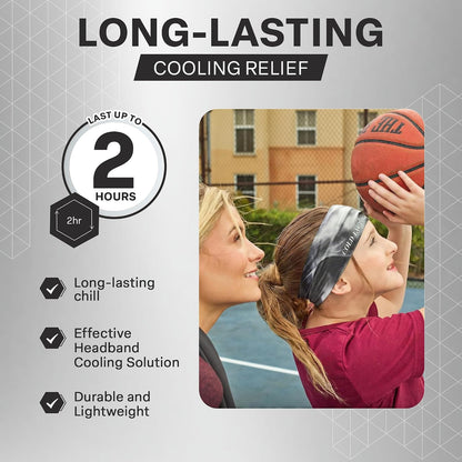 COLD FACTOR Cooling Headband for Women and Men – UPF 50+ Advanced Evaporative Comfort, Instant Cooling Sweatband for Outdoor Sports, Fitness, Yoga, Hiking, Running, and Workout