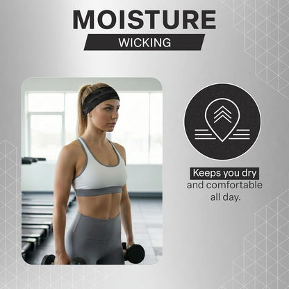 COLD FACTOR Cooling Headband for Women and Men – UPF 50+ Advanced Evaporative Comfort, Instant Cooling Sweatband for Outdoor Sports, Fitness, Yoga, Hiking, Running, and Workout