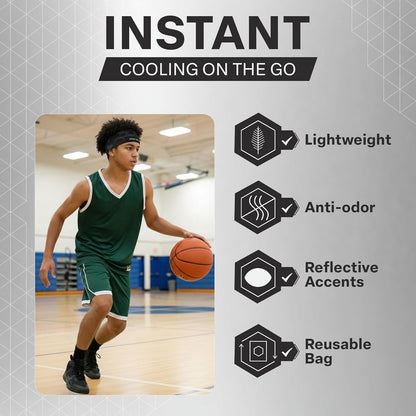 COLD FACTOR Cooling Headband for Women and Men – UPF 50+ Advanced Evaporative Comfort, Instant Cooling Sweatband for Outdoor Sports, Fitness, Yoga, Hiking, Running, and Workout