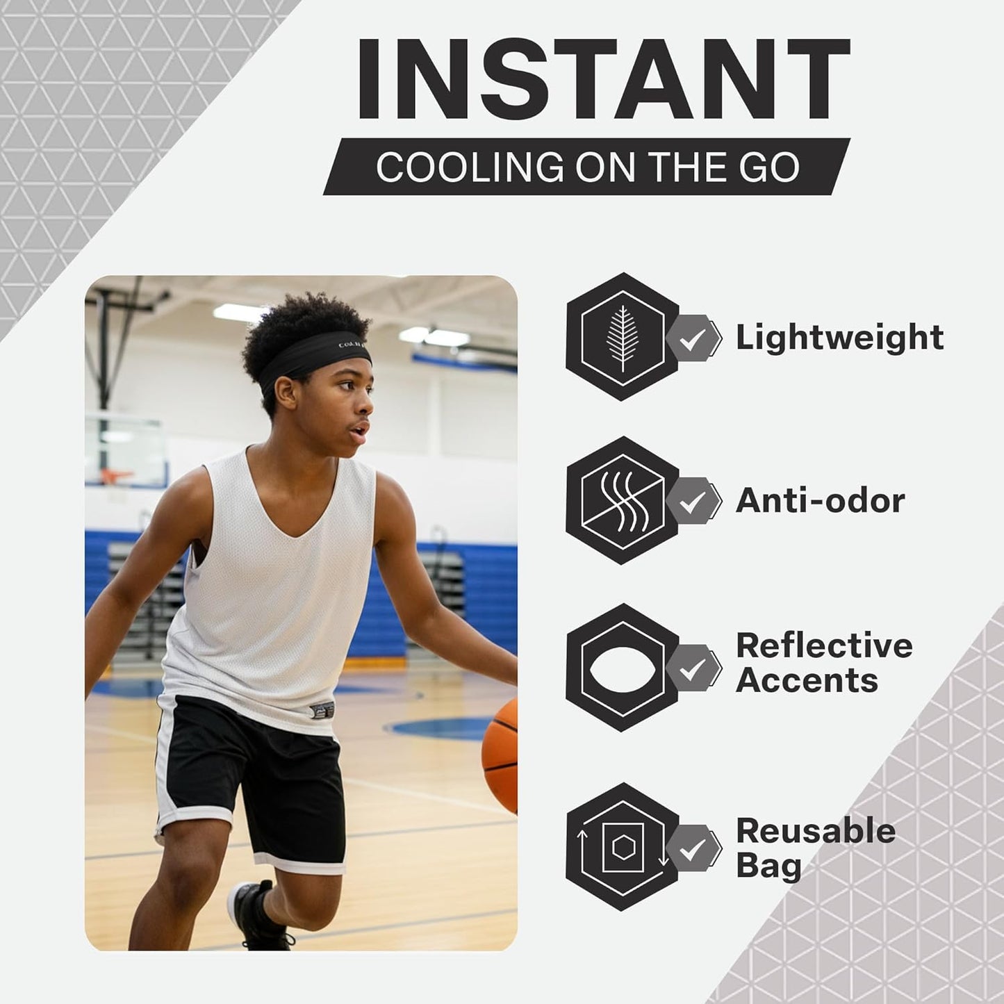 COLD FACTOR Cooling Headband for Women and Men – UPF 50+ Advanced Evaporative Comfort, Instant Cooling Sweatband for Outdoor Sports, Fitness, Yoga, Hiking, Running, and Workout