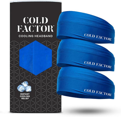 COLD FACTOR Cooling Headband for Women and Men – UPF 50+ Advanced Evaporative Comfort, Instant Cooling Sweatband for Outdoor Sports, Fitness, Yoga, Hiking, Running, and Workout