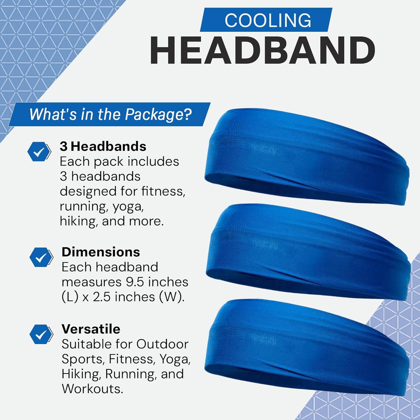 COLD FACTOR Cooling Headband for Women and Men – UPF 50+ Advanced Evaporative Comfort, Instant Cooling Sweatband for Outdoor Sports, Fitness, Yoga, Hiking, Running, and Workout