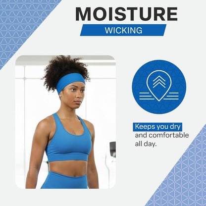 COLD FACTOR Cooling Headband for Women and Men – UPF 50+ Advanced Evaporative Comfort, Instant Cooling Sweatband for Outdoor Sports, Fitness, Yoga, Hiking, Running, and Workout