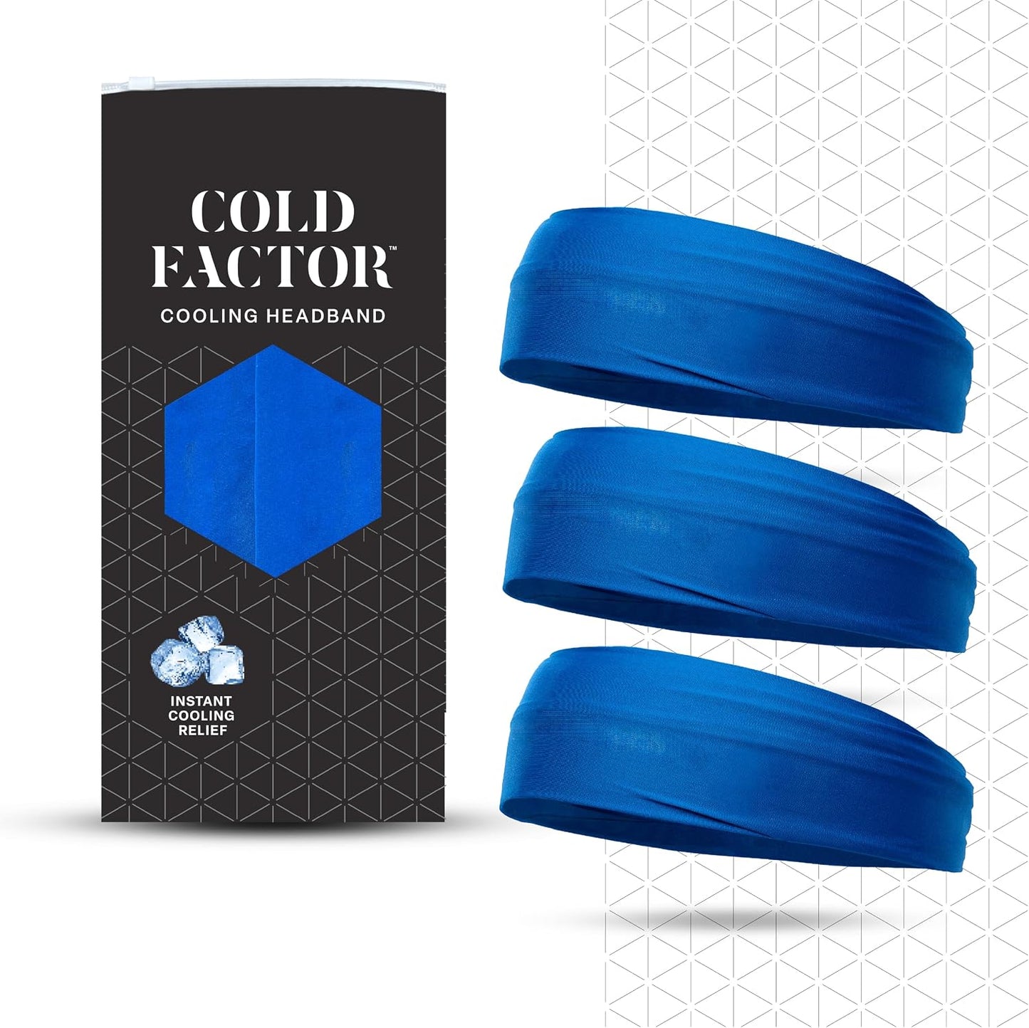 COLD FACTOR Cooling Headband for Women and Men – UPF 50+ Advanced Evaporative Comfort, Instant Cooling Sweatband for Outdoor Sports, Fitness, Yoga, Hiking, Running, and Workout