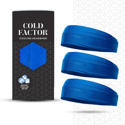 COLD FACTOR Cooling Headband for Women and Men – UPF 50+ Advanced Evaporative Comfort, Instant Cooling Sweatband for Outdoor Sports, Fitness, Yoga, Hiking, Running, and Workout
