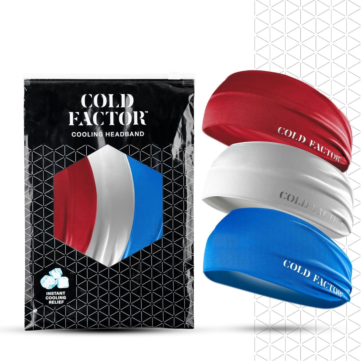 COLD FACTOR Cooling Headband for Women and Men – UPF 50+ Advanced Evaporative Comfort, Instant Cooling Sweatband for Outdoor Sports, Fitness, Yoga, Hiking, Running, and Workout