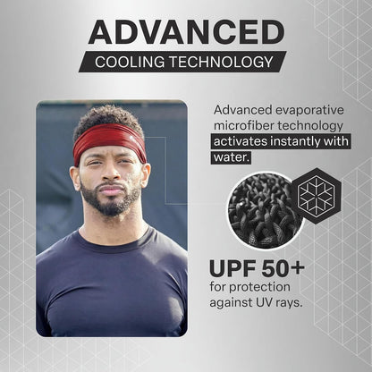 COLD FACTOR Cooling Headband for Women and Men – UPF 50+ Advanced Evaporative Comfort, Instant Cooling Sweatband for Outdoor Sports, Fitness, Yoga, Hiking, Running, and Workout