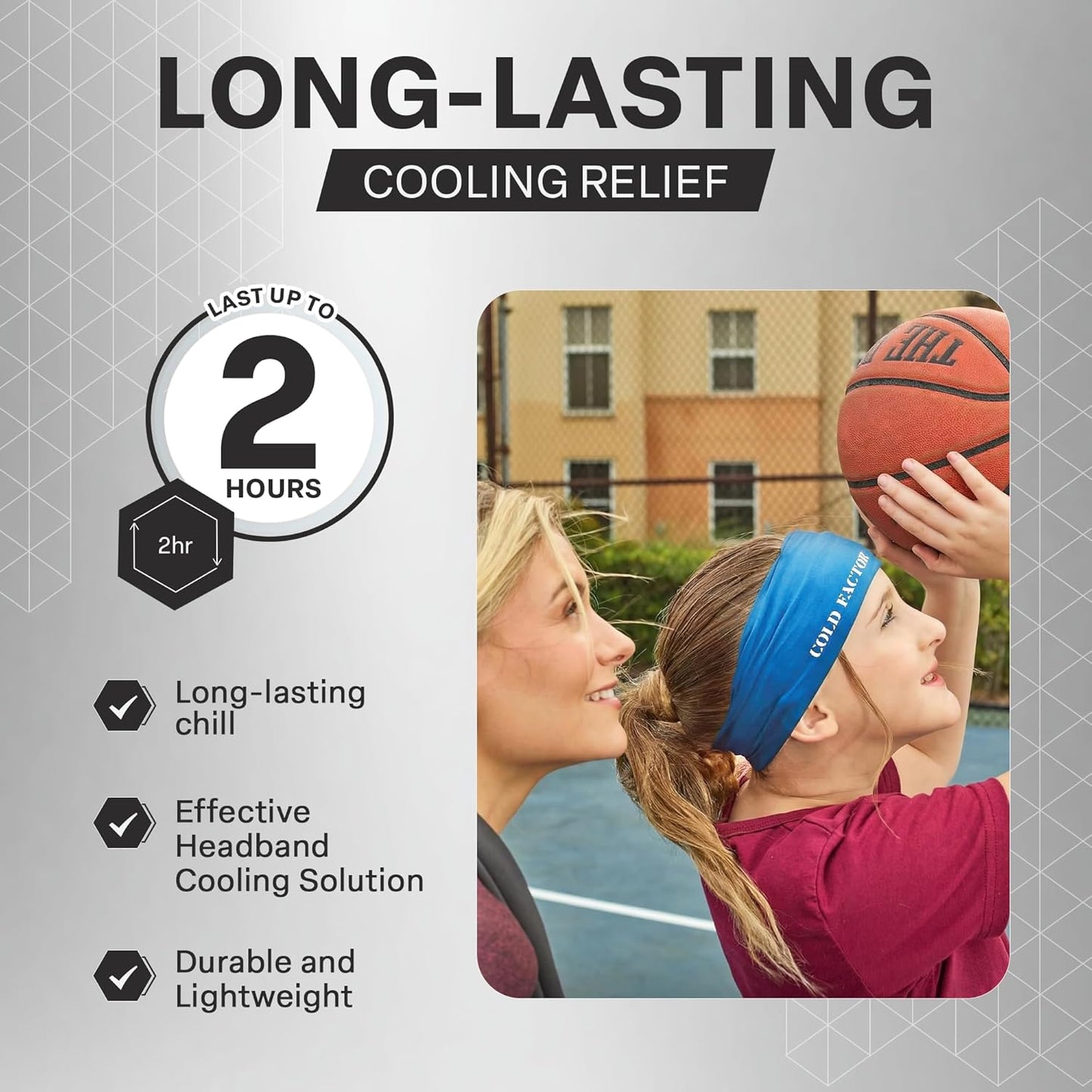 COLD FACTOR Cooling Headband for Women and Men – UPF 50+ Advanced Evaporative Comfort, Instant Cooling Sweatband for Outdoor Sports, Fitness, Yoga, Hiking, Running, and Workout