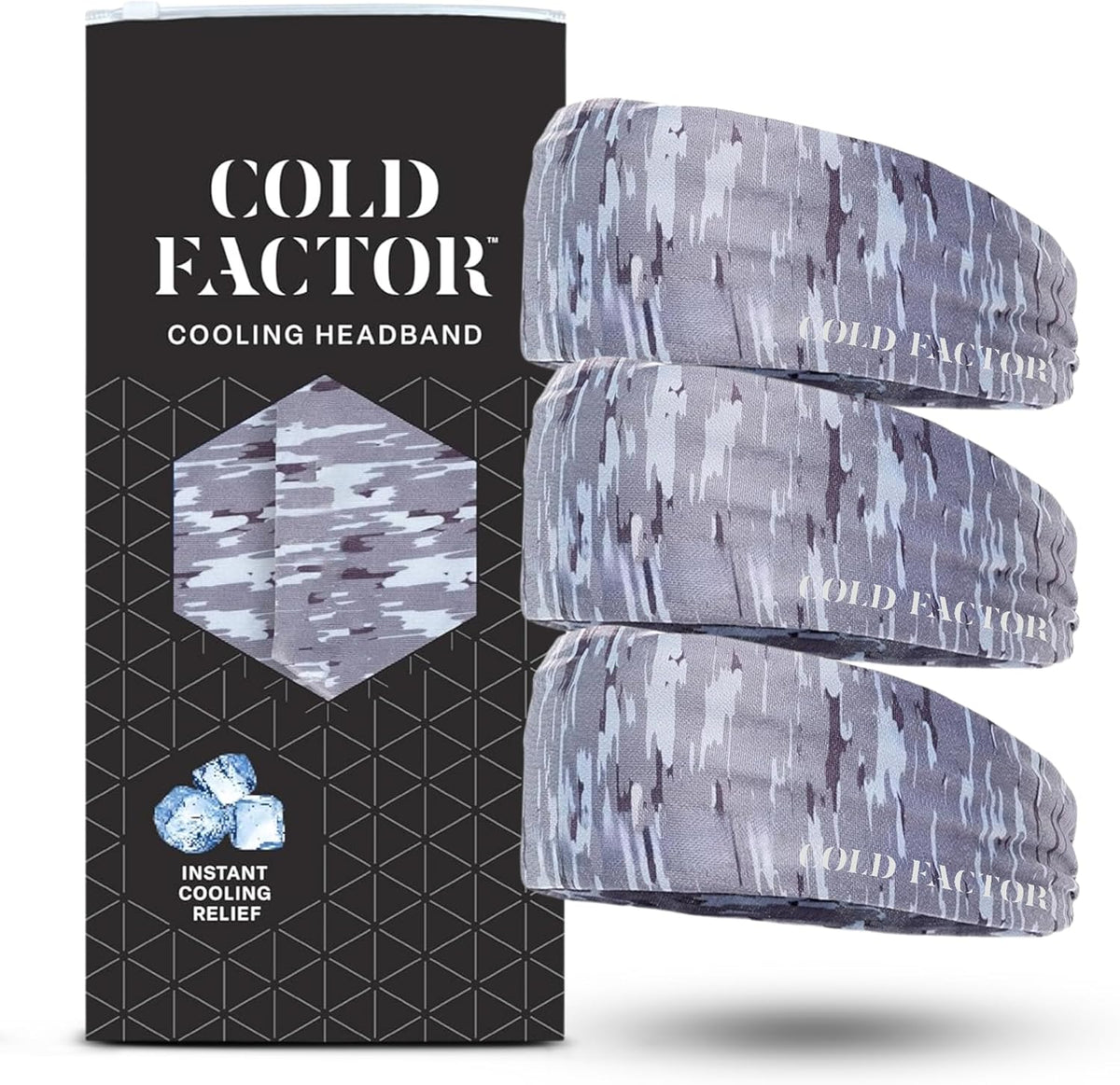 COLD FACTOR Cooling Headband for Women and Men – UPF 50+ Advanced Evaporative Comfort, Instant Cooling Sweatband for Outdoor Sports, Fitness, Yoga, Hiking, Running, and Workout