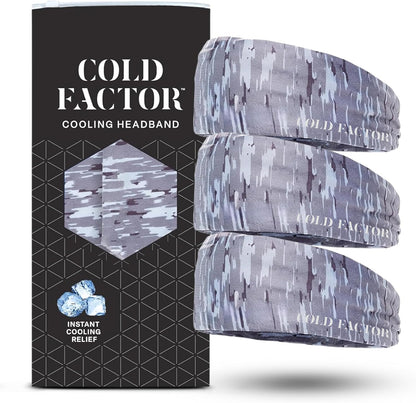 COLD FACTOR Cooling Headband for Women and Men – UPF 50+ Advanced Evaporative Comfort, Instant Cooling Sweatband for Outdoor Sports, Fitness, Yoga, Hiking, Running, and Workout