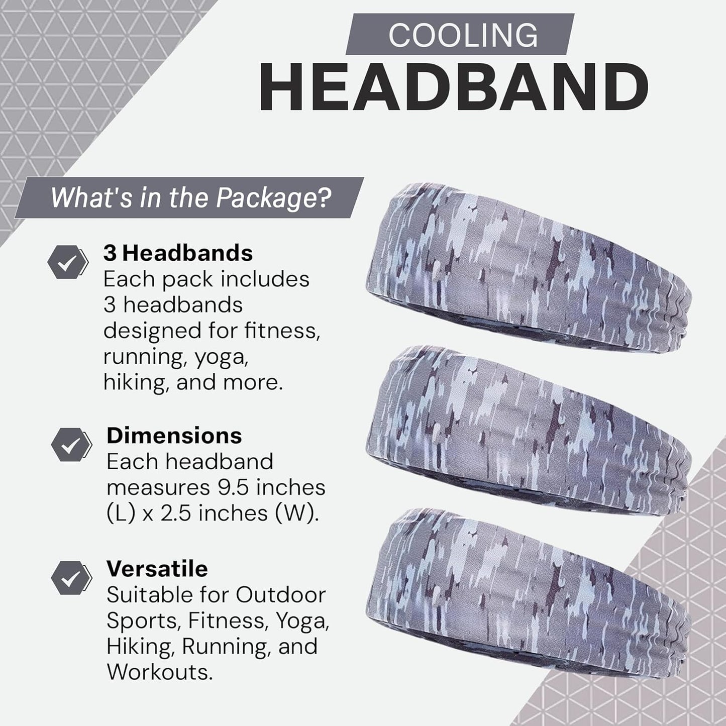 COLD FACTOR Cooling Headband for Women and Men – UPF 50+ Advanced Evaporative Comfort, Instant Cooling Sweatband for Outdoor Sports, Fitness, Yoga, Hiking, Running, and Workout