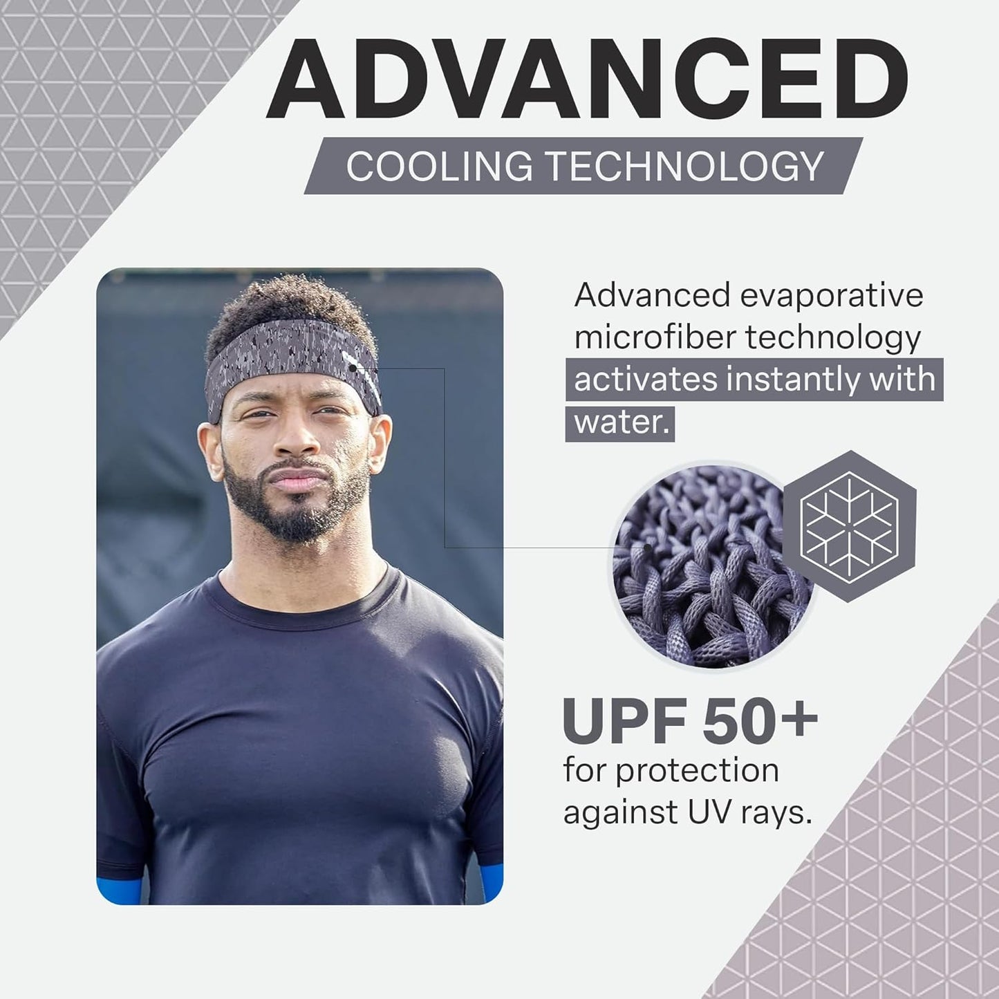 COLD FACTOR Cooling Headband for Women and Men – UPF 50+ Advanced Evaporative Comfort, Instant Cooling Sweatband for Outdoor Sports, Fitness, Yoga, Hiking, Running, and Workout