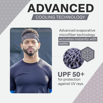 COLD FACTOR Cooling Headband for Women and Men – UPF 50+ Advanced Evaporative Comfort, Instant Cooling Sweatband for Outdoor Sports, Fitness, Yoga, Hiking, Running, and Workout