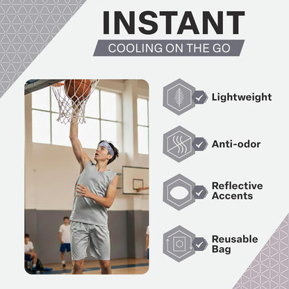 COLD FACTOR Cooling Headband for Women and Men – UPF 50+ Advanced Evaporative Comfort, Instant Cooling Sweatband for Outdoor Sports, Fitness, Yoga, Hiking, Running, and Workout