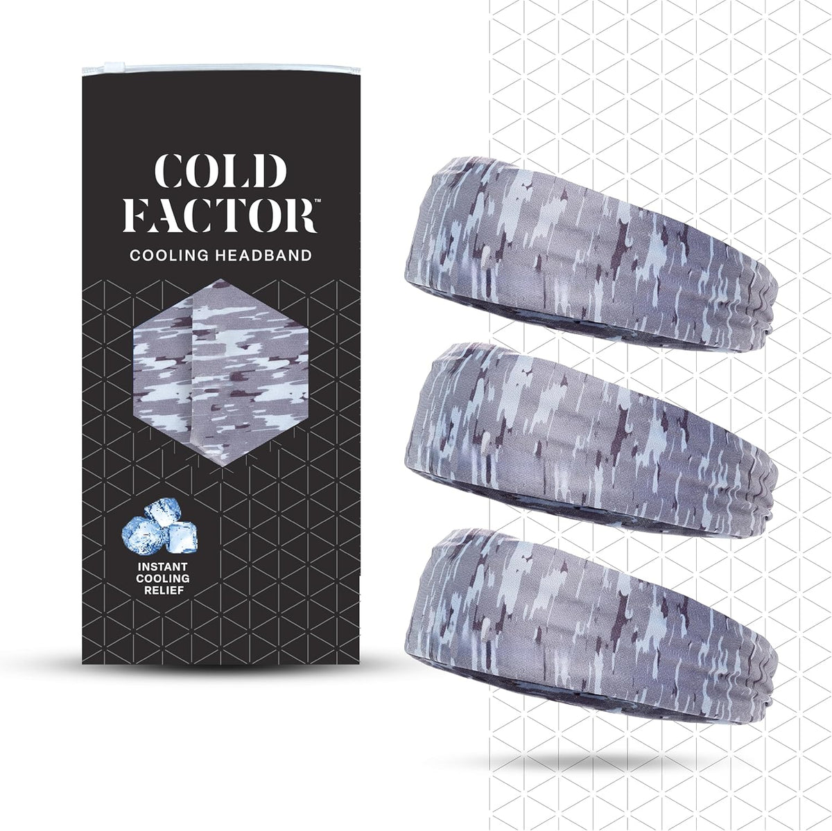 COLD FACTOR Cooling Headband for Women and Men – UPF 50+ Advanced Evaporative Comfort, Instant Cooling Sweatband for Outdoor Sports, Fitness, Yoga, Hiking, Running, and Workout