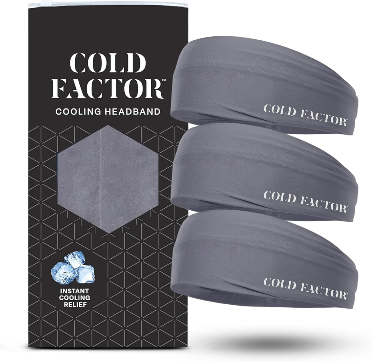 COLD FACTOR Cooling Headband for Women and Men – UPF 50+ Advanced Evaporative Comfort, Instant Cooling Sweatband for Outdoor Sports, Fitness, Yoga, Hiking, Running, and Workout