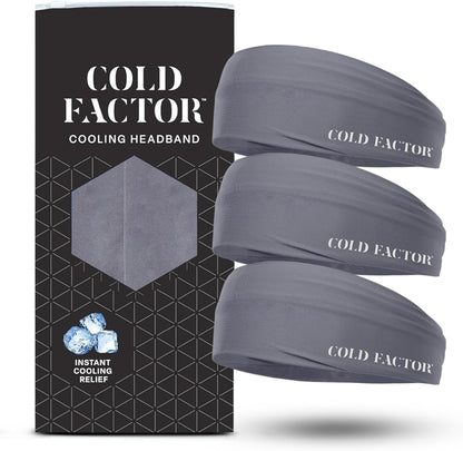 COLD FACTOR Cooling Headband for Women and Men – UPF 50+ Advanced Evaporative Comfort, Instant Cooling Sweatband for Outdoor Sports, Fitness, Yoga, Hiking, Running, and Workout