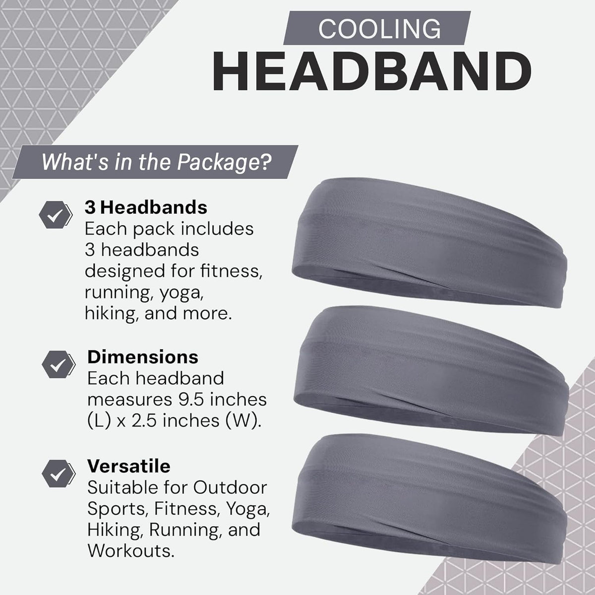 COLD FACTOR Cooling Headband for Women and Men – UPF 50+ Advanced Evaporative Comfort, Instant Cooling Sweatband for Outdoor Sports, Fitness, Yoga, Hiking, Running, and Workout
