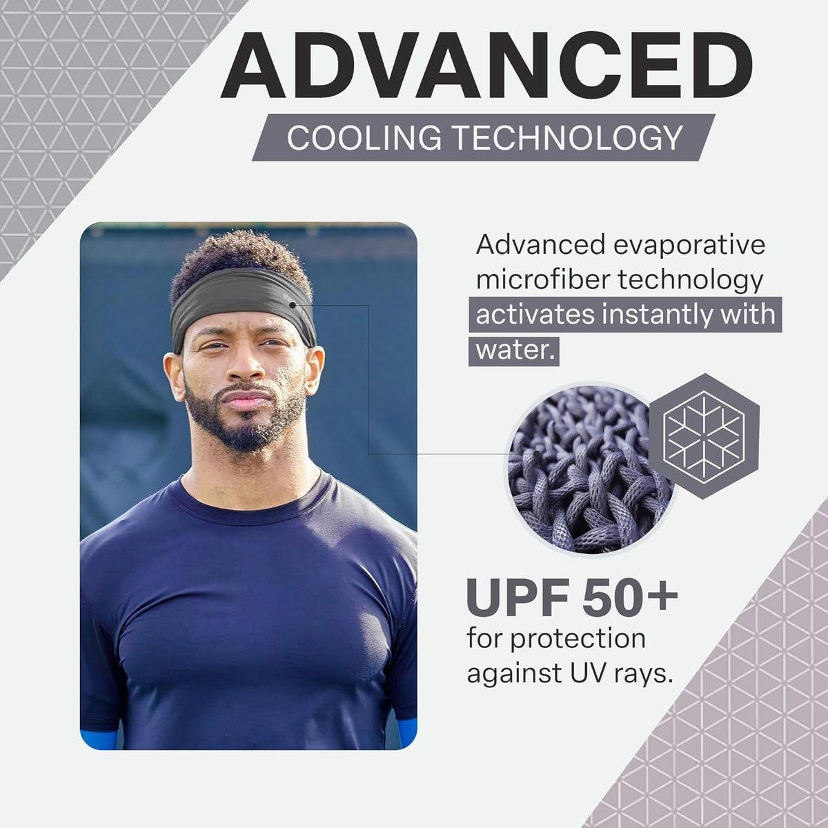 COLD FACTOR Cooling Headband for Women and Men – UPF 50+ Advanced Evaporative Comfort, Instant Cooling Sweatband for Outdoor Sports, Fitness, Yoga, Hiking, Running, and Workout
