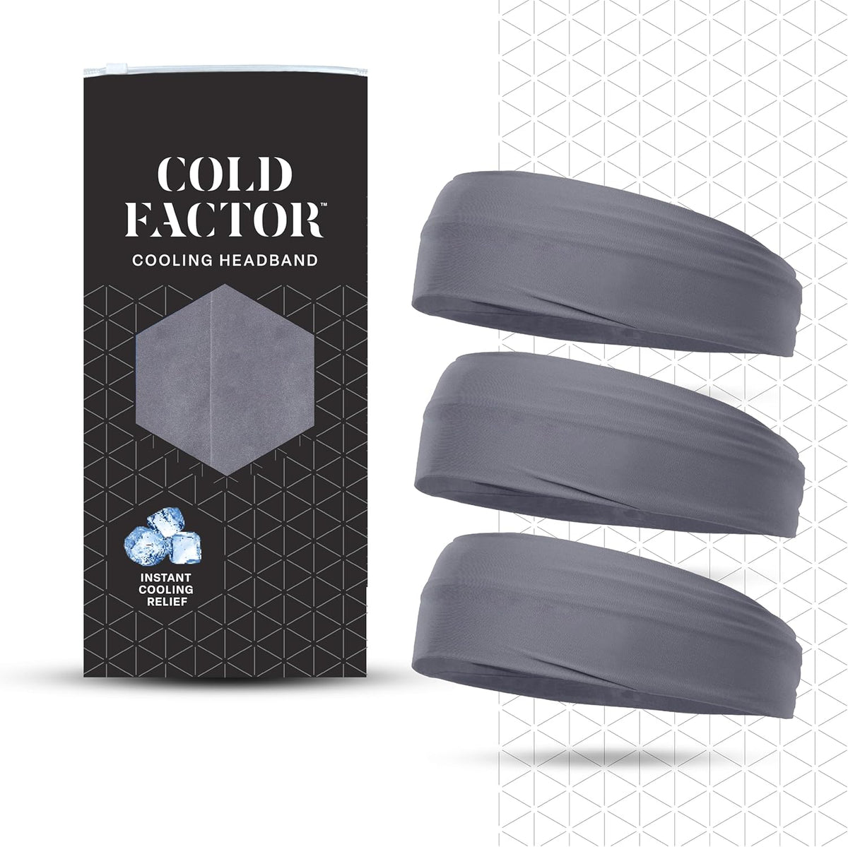 COLD FACTOR Cooling Headband for Women and Men – UPF 50+ Advanced Evaporative Comfort, Instant Cooling Sweatband for Outdoor Sports, Fitness, Yoga, Hiking, Running, and Workout