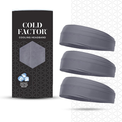 COLD FACTOR Cooling Headband for Women and Men – UPF 50+ Advanced Evaporative Comfort, Instant Cooling Sweatband for Outdoor Sports, Fitness, Yoga, Hiking, Running, and Workout