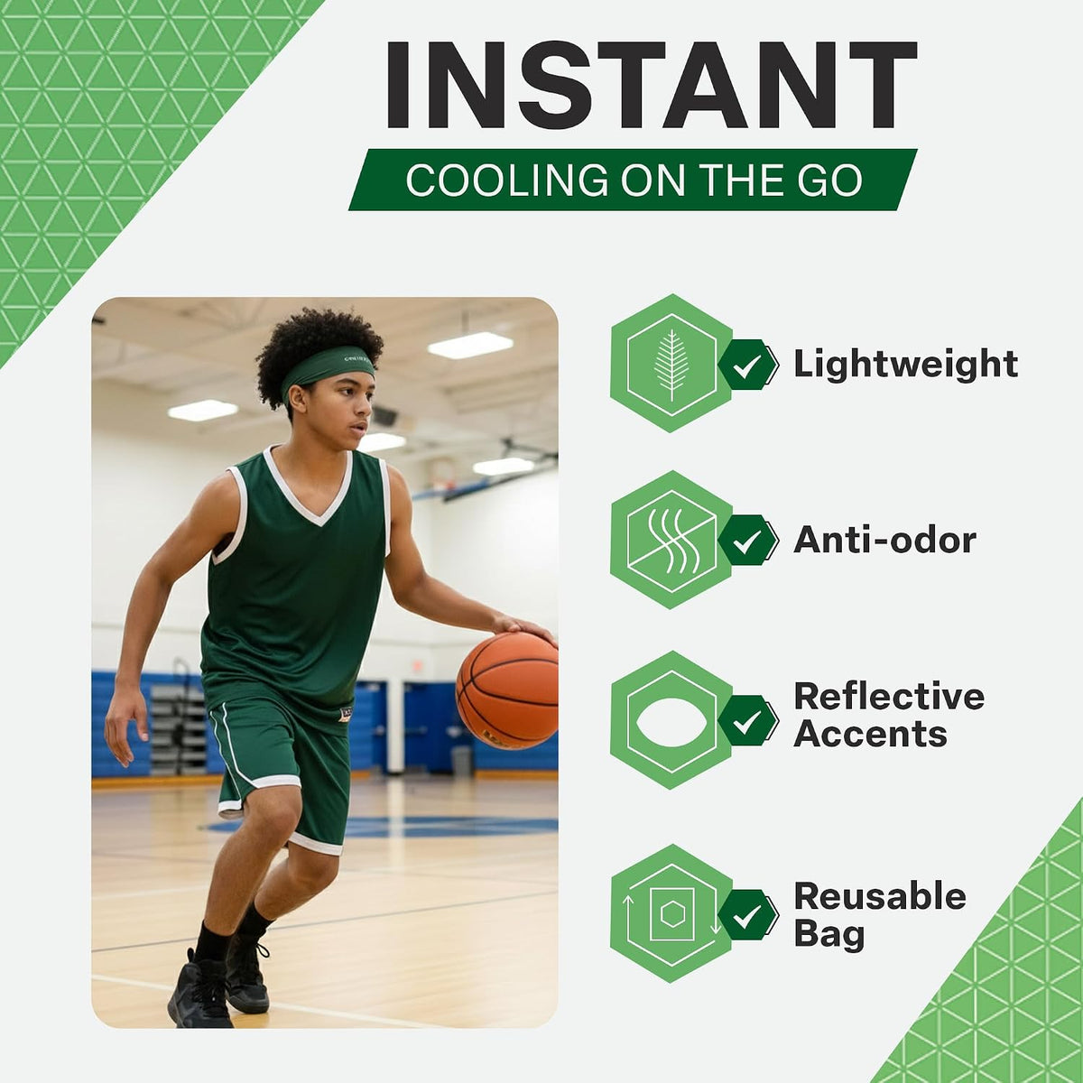 COLD FACTOR Cooling Headband for Women and Men – UPF 50+ Advanced Evaporative Comfort, Instant Cooling Sweatband for Outdoor Sports, Fitness, Yoga, Hiking, Running, and Workout