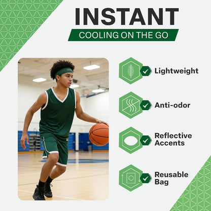 COLD FACTOR Cooling Headband for Women and Men – UPF 50+ Advanced Evaporative Comfort, Instant Cooling Sweatband for Outdoor Sports, Fitness, Yoga, Hiking, Running, and Workout