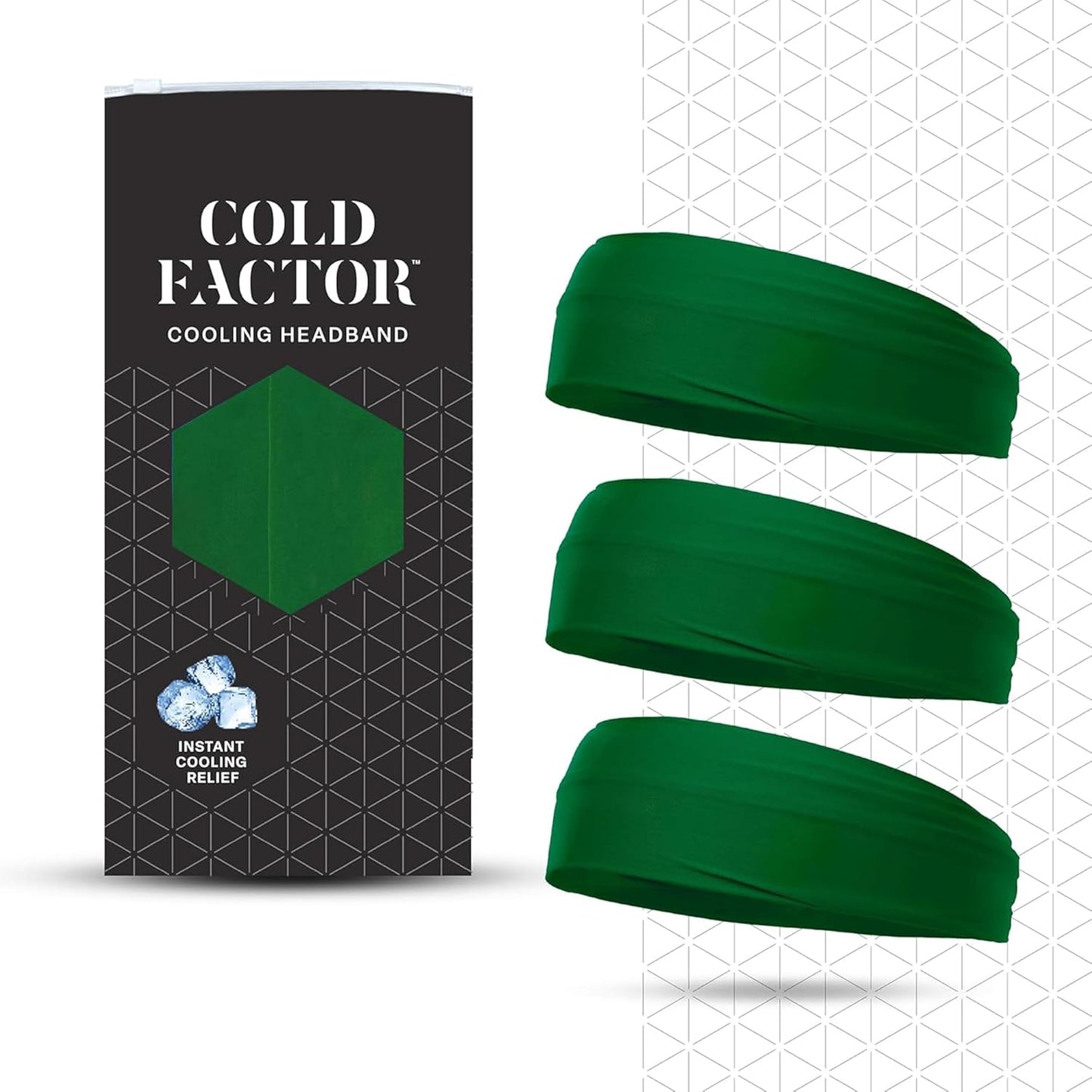 COLD FACTOR Cooling Headband for Women and Men – UPF 50+ Advanced Evaporative Comfort, Instant Cooling Sweatband for Outdoor Sports, Fitness, Yoga, Hiking, Running, and Workout