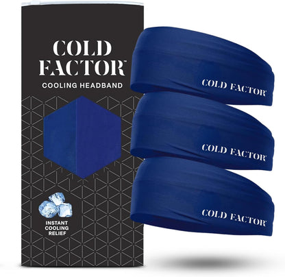 COLD FACTOR Cooling Headband for Women and Men – UPF 50+ Advanced Evaporative Comfort, Instant Cooling Sweatband for Outdoor Sports, Fitness, Yoga, Hiking, Running, and Workout