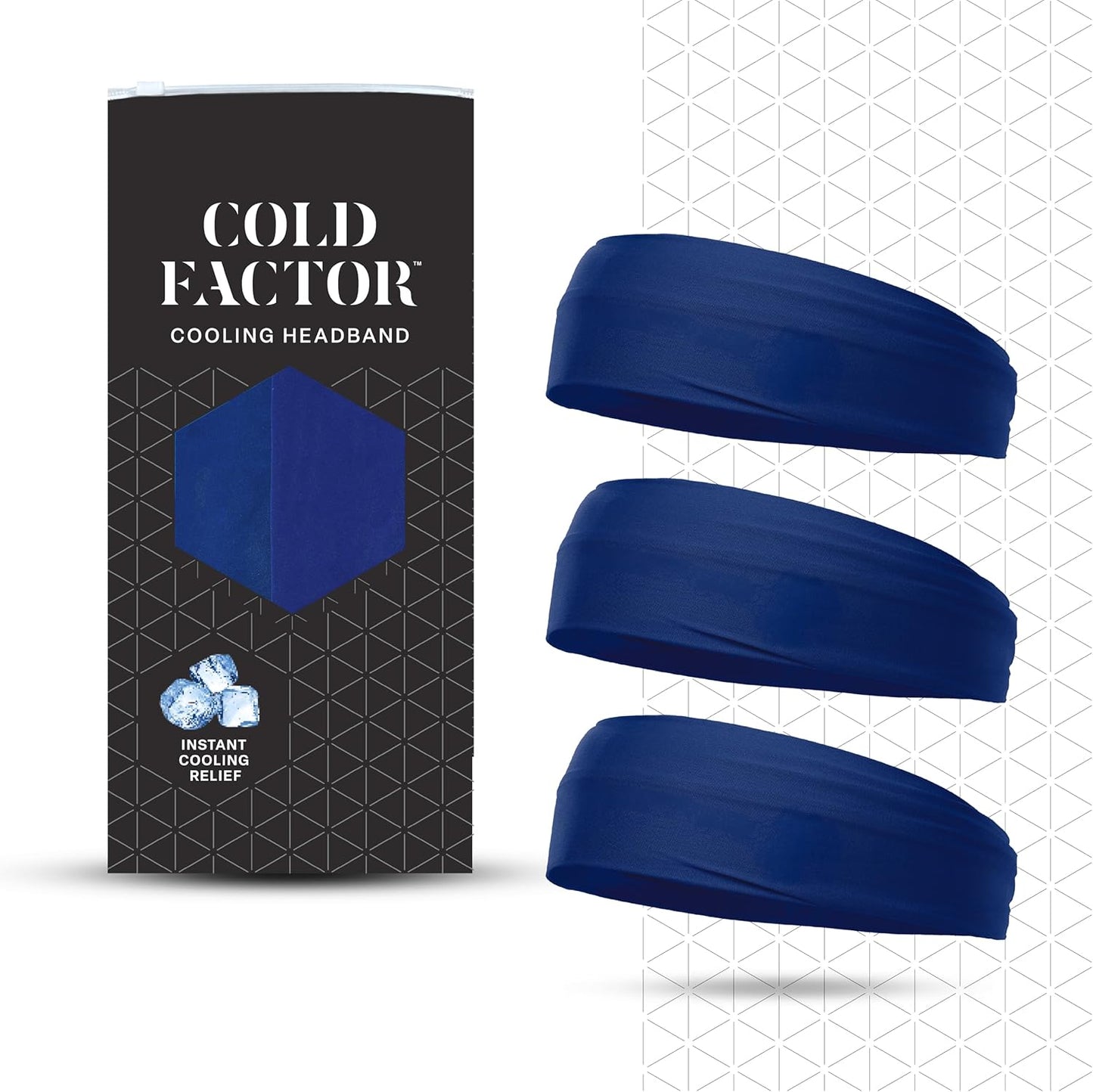 COLD FACTOR Cooling Headband for Women and Men – UPF 50+ Advanced Evaporative Comfort, Instant Cooling Sweatband for Outdoor Sports, Fitness, Yoga, Hiking, Running, and Workout
