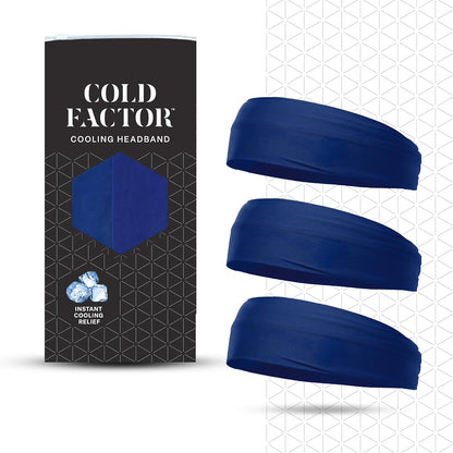 COLD FACTOR Cooling Headband for Women and Men – UPF 50+ Advanced Evaporative Comfort, Instant Cooling Sweatband for Outdoor Sports, Fitness, Yoga, Hiking, Running, and Workout