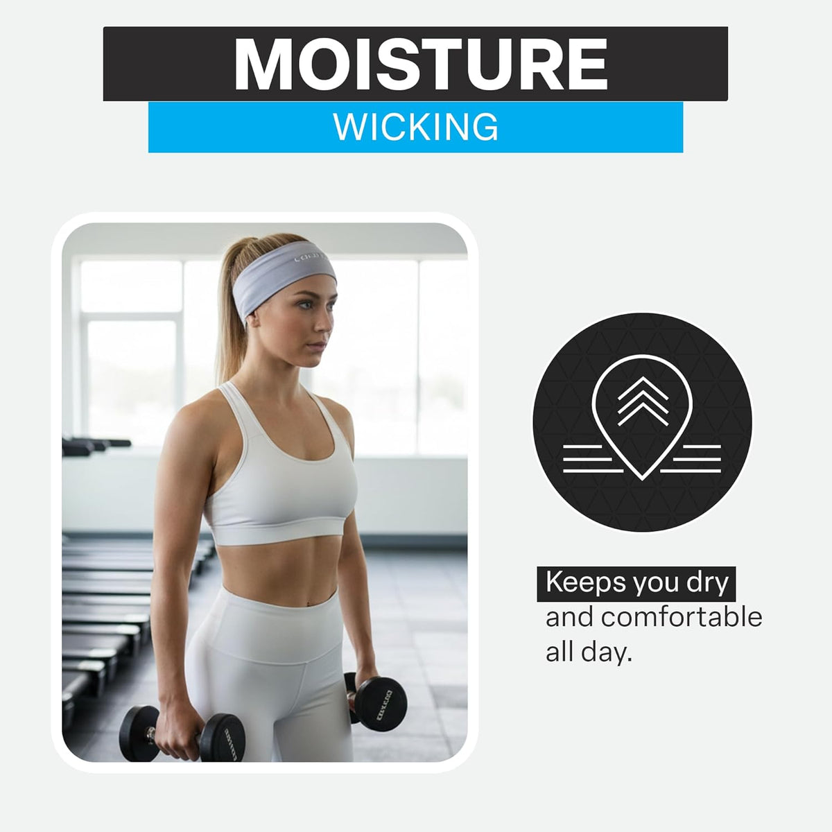 COLD FACTOR Cooling Headband for Women and Men – UPF 50+ Advanced Evaporative Comfort, Instant Cooling Sweatband for Outdoor Sports, Fitness, Yoga, Hiking, Running, and Workout